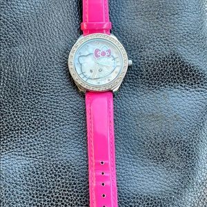 Pink Hello Kitty watch with bling.